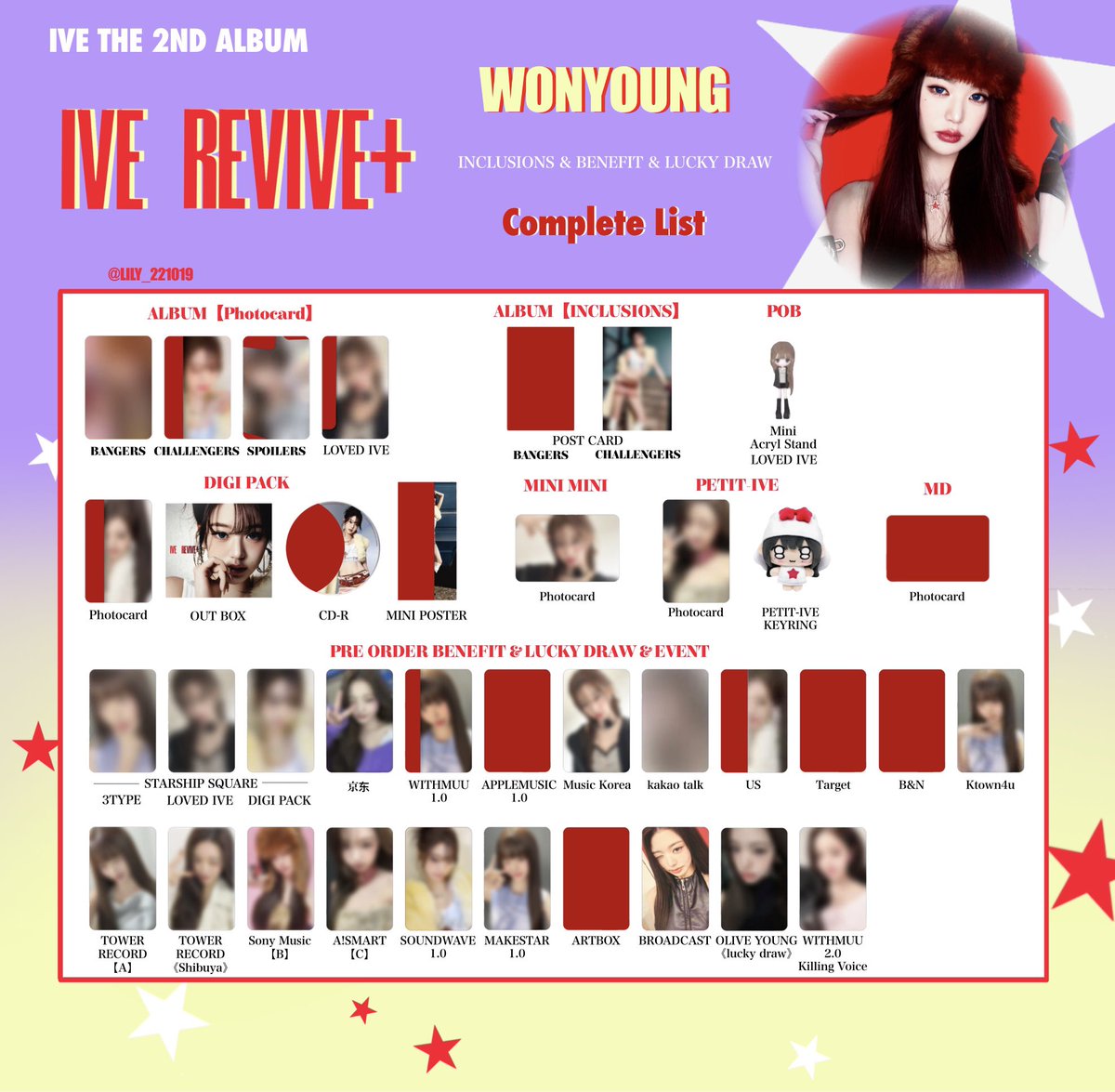 IVE【REVIVE+】 封入&特典 トレカ 一覧 💜💫 Photocard List ver.2