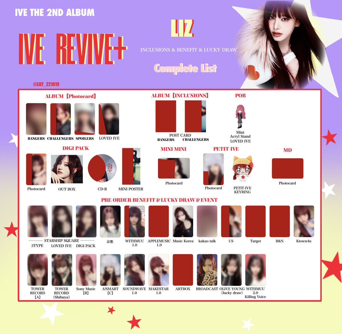 IVE【REVIVE+】 封入&特典 トレカ 一覧 💜💫 Photocard List ver.2