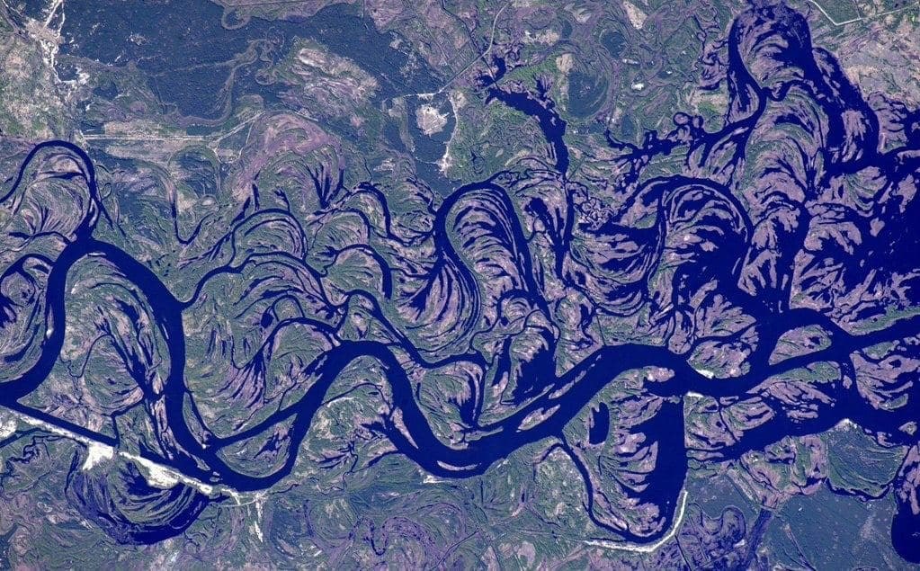 A satellite photo taken by NASA in 2016 of the Pripyat river.