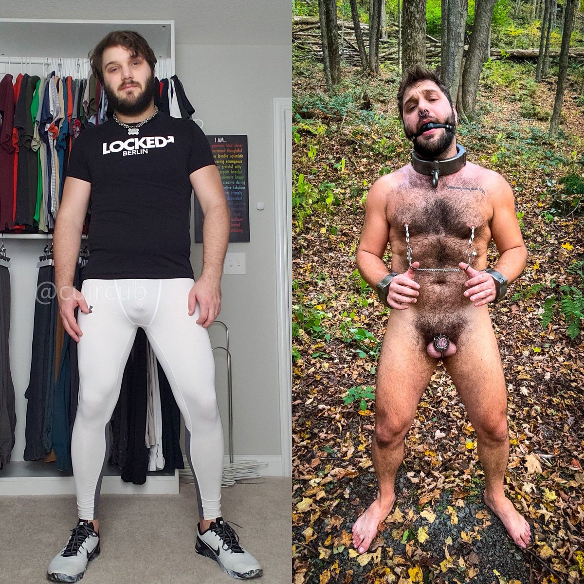 cuircub's tweet photo. he had experimented with chastity before, but You decided it was better off permanently locked, naked and on display for You https://t.co/OvqZvjYHzY