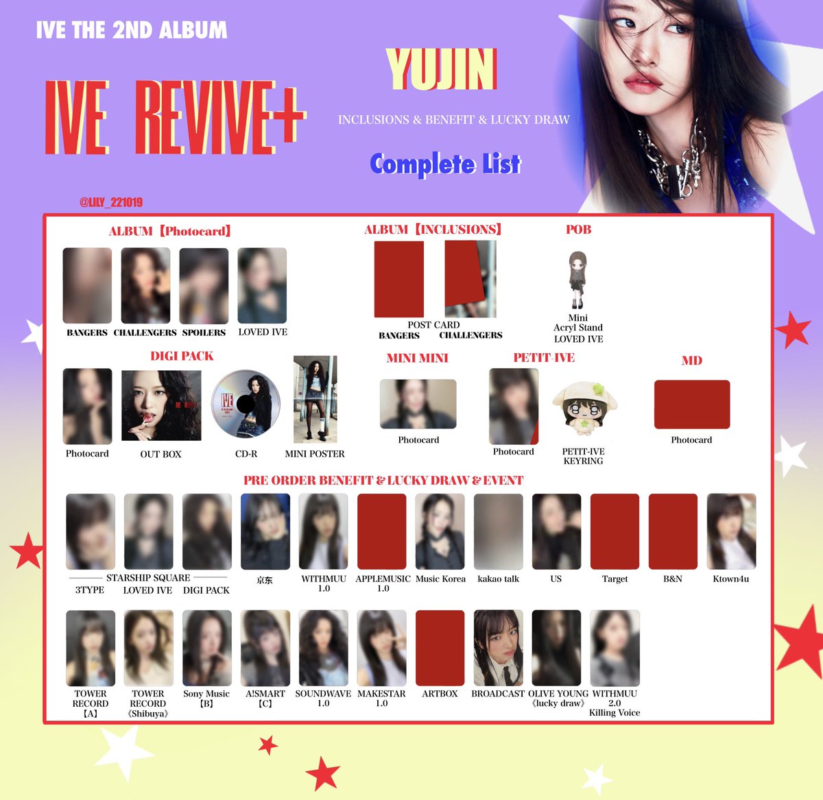 IVE【 REVIVE+ 】 封入&特典 トレカ 一覧 💜💫 Photocard List ver.2