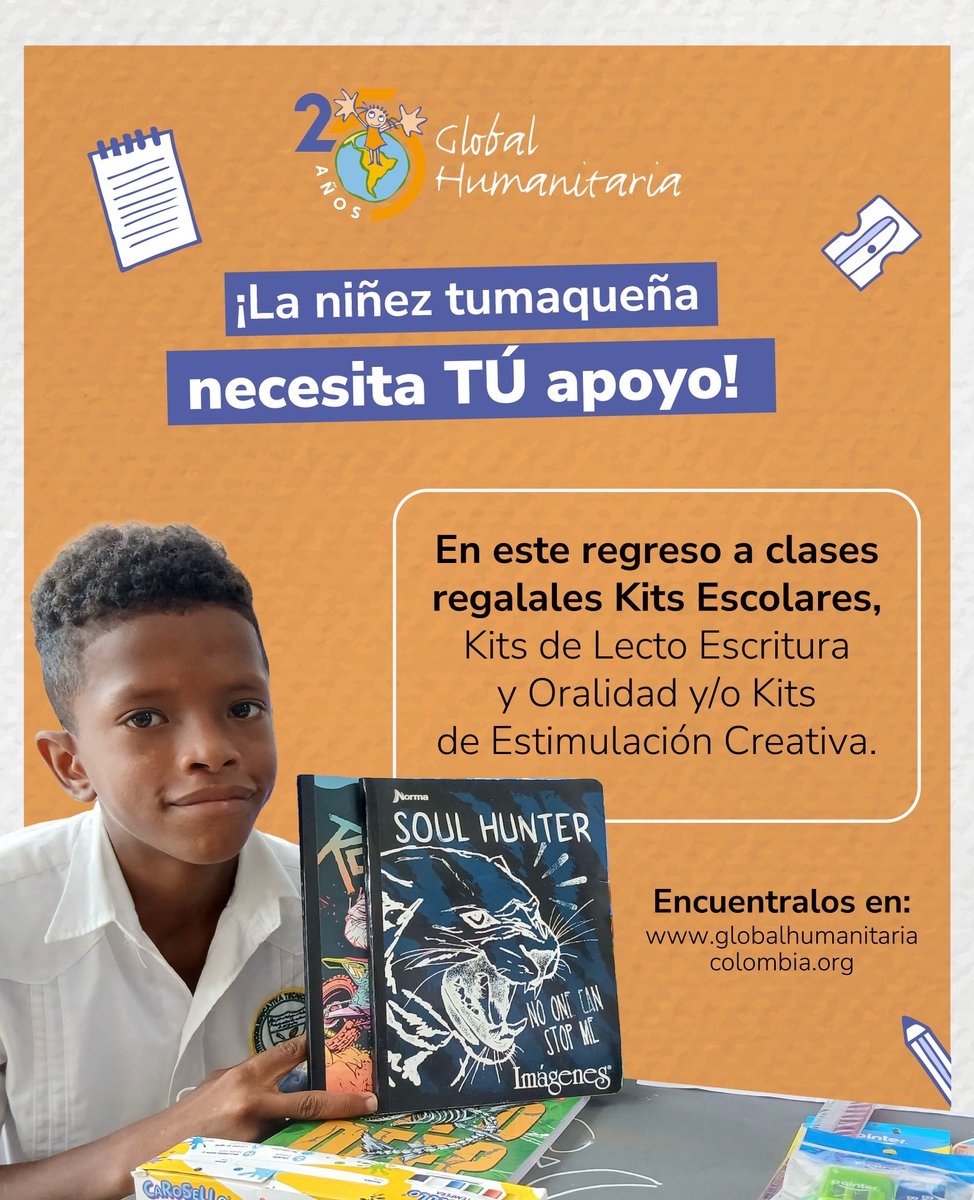 📚✏️ Un kit escolar puede cambiar una historia. Detrás de cada cuaderno hay un sueño. Detrás de cada lápiz, una oportunidad.

Apoyar con #kitsescolares no es solo entregar útiles; es abrir puertas, fortalecer las competencias en gramática, comprensión lectora, mitiga la deserción