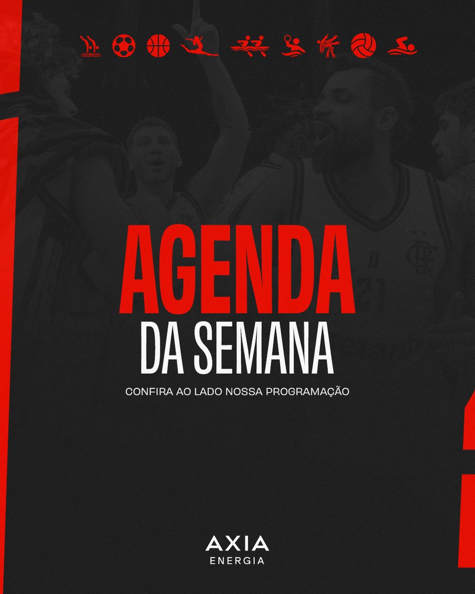 TimeFlamengo's tweet photo. AGENDA DA SEMANA NO AR, NAÇÃO! ❤️🖤
Salve o post, prepare o manto e vem torcer pro #TimeFlamengo! 💪
Apoio: Axia Energia #AXIAFla #calendario https://t.co/D6siiuzuru
