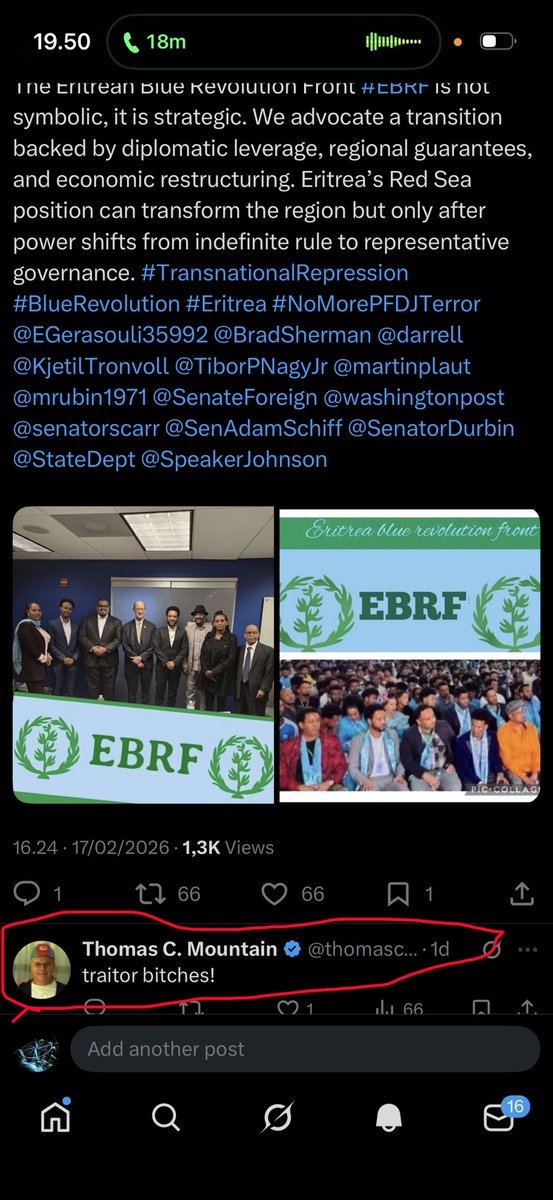 phelemawi's tweet image. @thomascmountain calls Eritreans fighting for freedom 'traitor bitches' and 'Agame infected by EritreaPhobic virus' because we reject Isaias Afwerki’s 33-year police state.  
This is not support for #Eritrea, this is active defense of forced labor, torture prisons, no elections,