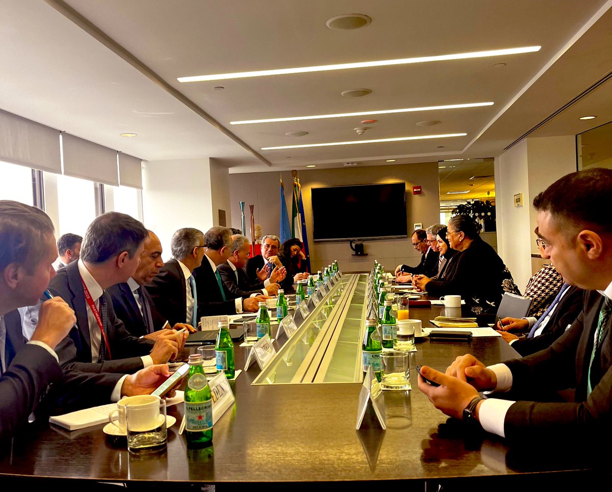 ItalyUN_NY's tweet image. The Mission of Italy hosted a donor meeting on #Libya in the presence of SRSG @HannaTetteh and @US_SrAdvisorAF Massad #Boulos.

Libya’s stability and prosperity is a priority for Italy -essential for the security of the #Mediterranean, for #Europe and for the wider international