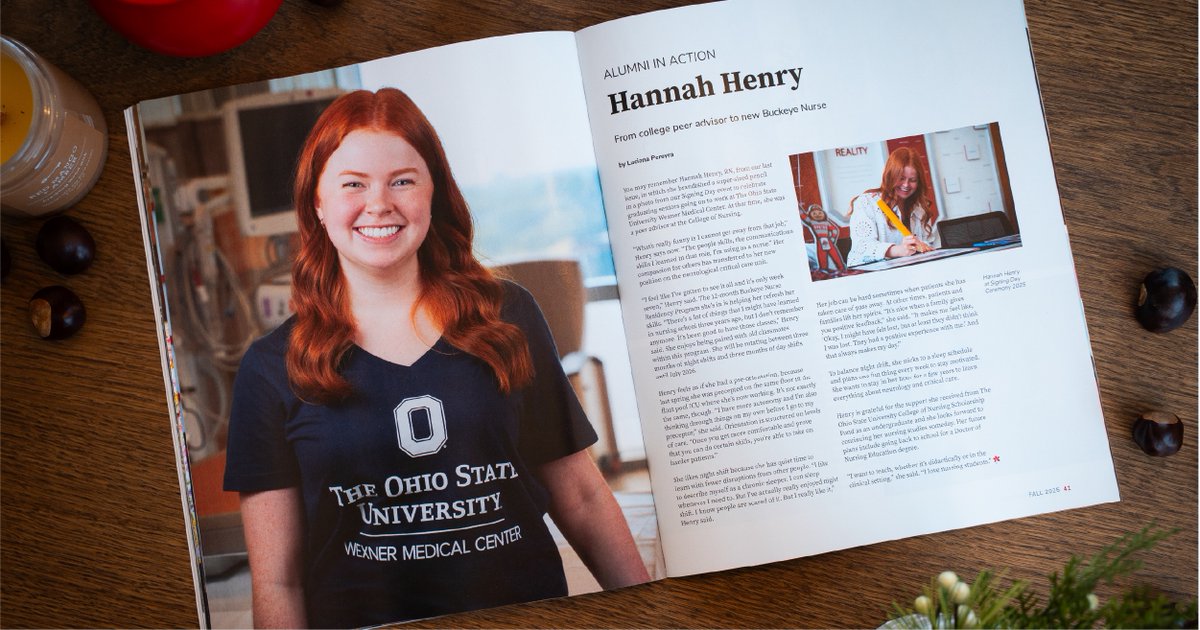 osunursing's tweet photo. Previously a College of Nursing peer advisor, Hannah Henry shares insights from her first year working at The Ohio State University Wexner Medical Center. 

To read this Transformations in Nursing and Health magazine article, visit: https://t.co/WalFUPoNMX https://t.co/7A2VvzMzab