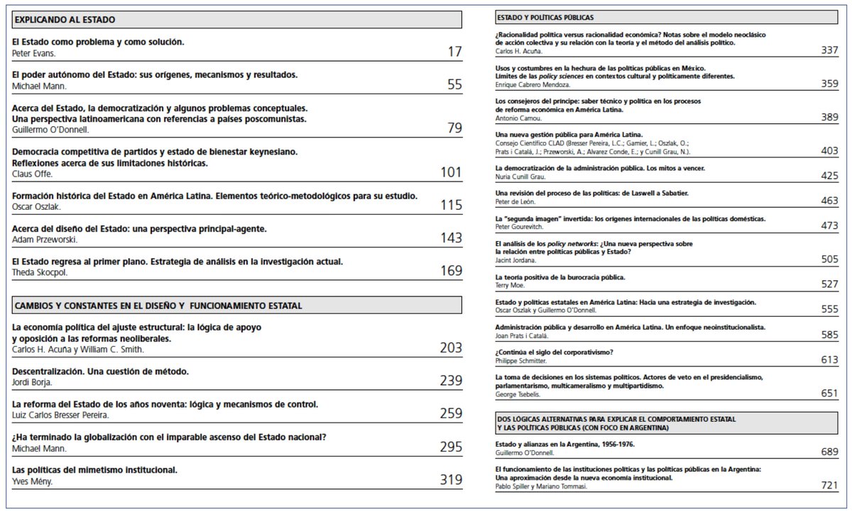 𝗧𝗲𝘅𝘁𝗼𝘀 𝗰𝗹𝗮́𝘀𝗶𝗰𝗼𝘀 𝘀𝗼𝗯𝗿𝗲 𝗲𝗹 𝗘𝘀𝘁𝗮𝗱𝗼 (reposteo)

Esta en una gran compilación de artículos sobre el Estado (de Evans, Mann, O'Donnell, Offe, Oszlak, Przeworski, Skocpol, y otros), a cargo de Carlos Acuña.

Descarga libre: fcp.uncuyo.edu.ar/upload/textos-…