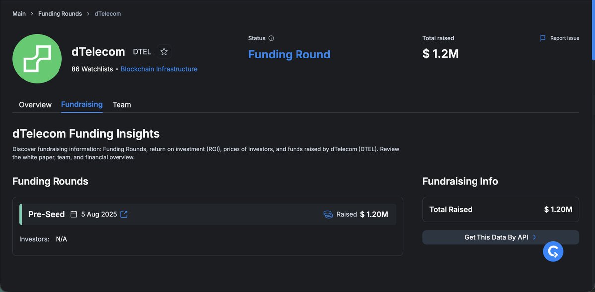 Position for <a href="/dtelecom/">dTelecom</a> 

Cost: $0
Raised: $1.2m

dtelecom is a Solana-based DePIN project delivering decentralized infrastructure for real-time voice, video, and AI communications.  

Let's get it:

- go to: rewards.dtelecom.org/reward?referra…

- connect a Solana wallet (Phantom or Solflare,
