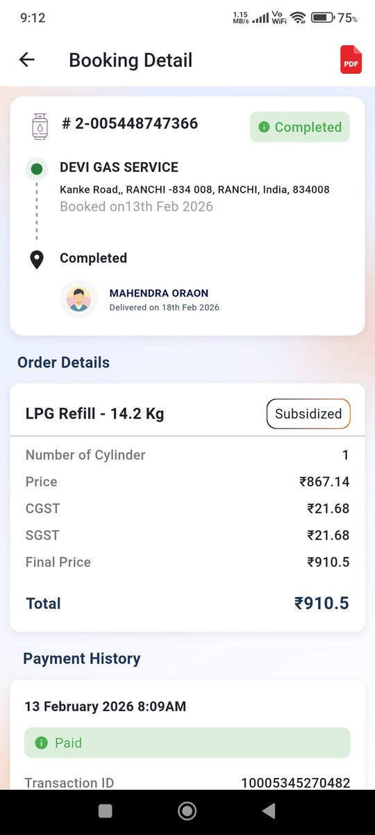 Sandeepdhnb's tweet photo. @IoclJharkhand @IndianOilcl Please see how distributors are making mockery of common people.Refill cylinder still not delivered but updated as delivered in the system. Dealer's phone not working and service centers are telling to wait for 7 days, .Truly helpless @PetroleumMin. https://t.co/5hRLg9hBhT