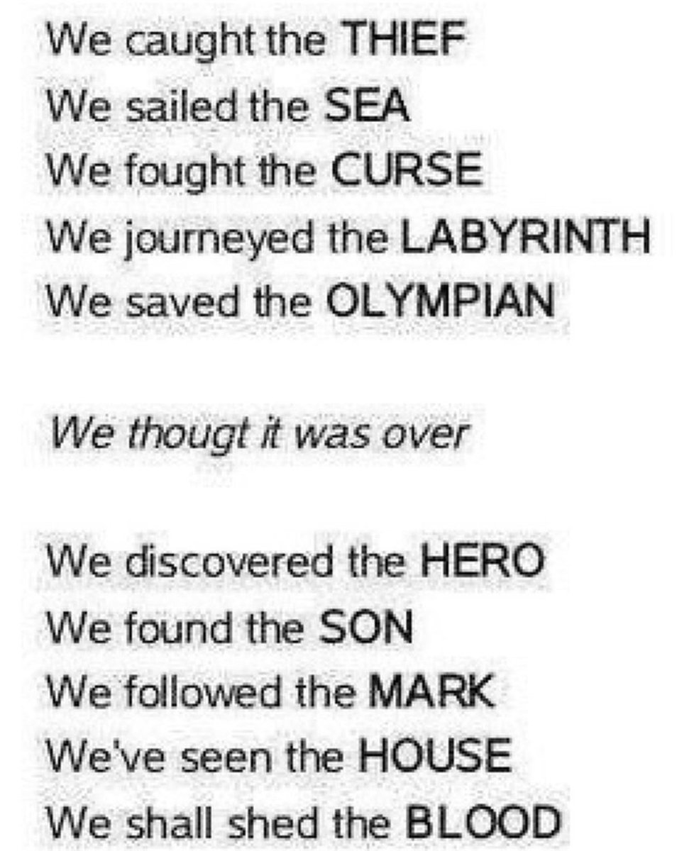 the percy jackson fandom has truly come so far..... this felt like GOD-TIER poetry to me when I was 12
