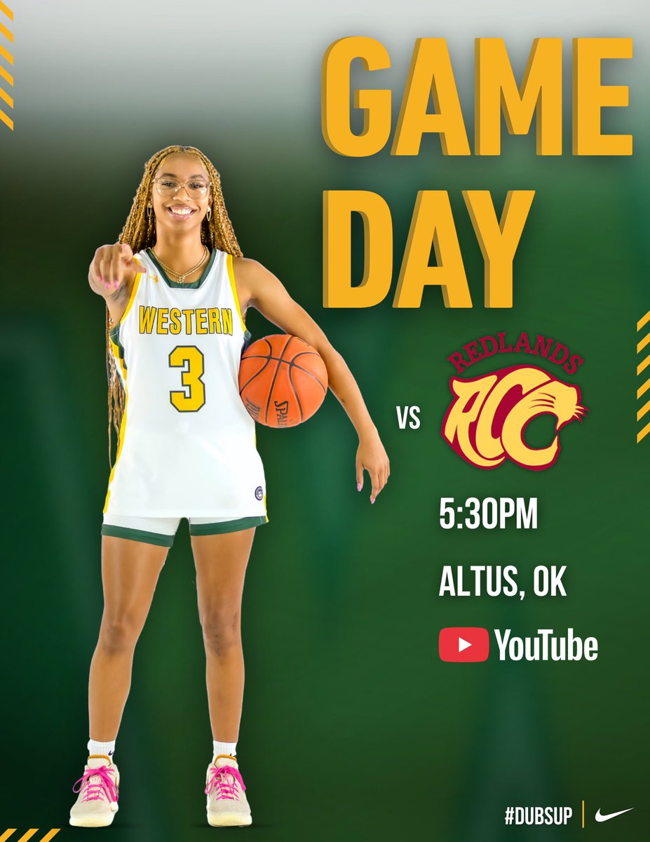 WesternOK_WBB's tweet photo. 🟢𝔾 𝔸 𝕄 𝔼 𝔻 𝔸 𝕐🟢

We host Redlands in a pivotal Region 2 matchup! Show up and show out starting at 5:30pm! 

🖥️ https://t.co/OY89zvSpU3

#DubsUp || #STS https://t.co/qIo03bC0dG
