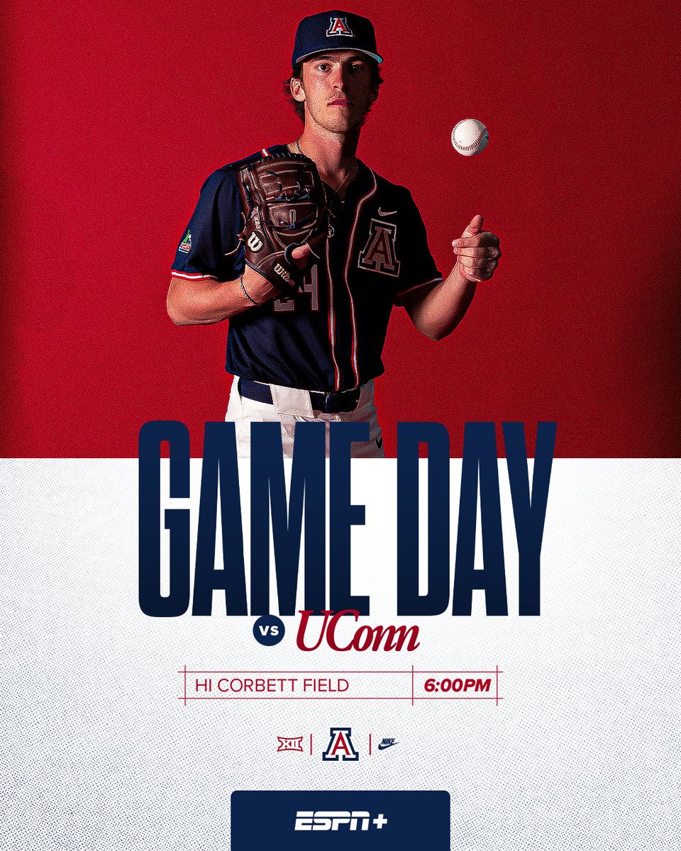 ArizonaBaseball's tweet photo. back at the ballpark tonight ⚾️

🆚 | UConn
📍 | Tucson, Ariz.
🏟️ | Hi Corbett Field
🎟️ | https://t.co/HonUEGMdTG
📺 | ESPN+
📊 | https://t.co/q0YywTtjZP https://t.co/h7qoTkUDPf
