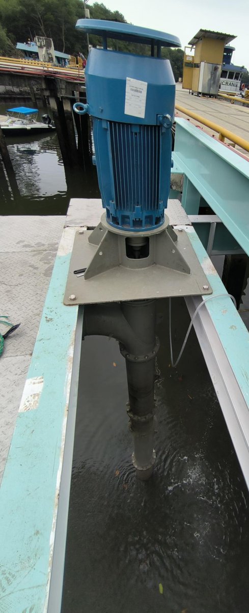 DeltaDelfini's tweet photo. DELTA DELFINI. ¡Siempre marcando la diferencia! Arrancamos con éxito nuestro nuevo diseño: Bomba Centrífuga Vertical tipo Francis con acople directo a motor eléctrico. 12", 250 l/s, 30m TDH, 1 etapa. Enfriamiento de condensadores en planta de hielo. #EfficiencyByDesign https://t.co/03H4zU9NUj