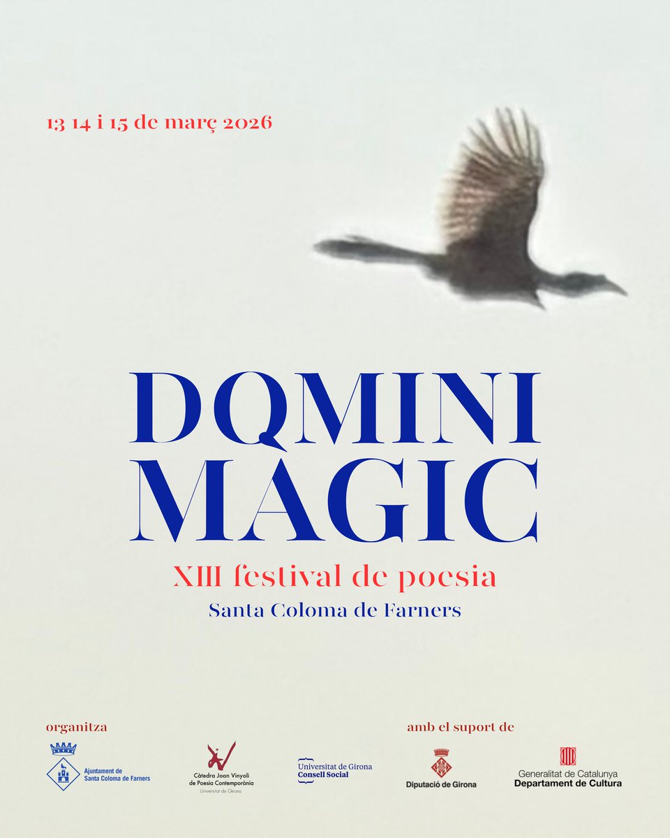 catedravinyoli's tweet photo. Els dies 13, 14 i 15 de març arriba la XIIIa edició del festival de poesia Domini Màgic!

Ben aviat podreu consultar-ne les activitats. De moment, però, us deixem amb el cartell que ens ha fet l'Emma Clapés. https://t.co/jJcjUAHIsg
