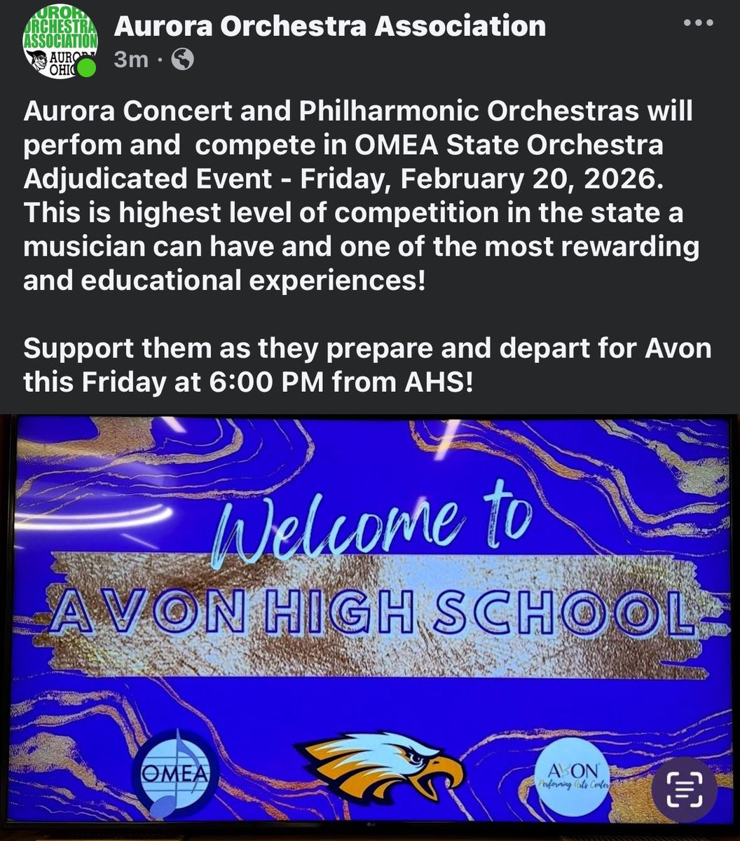 mmillet216's tweet photo. The AHS Orchestra’s head to state competition this Friday Feb 20! Under the direction of Mr.  Jason Burdett they always bring the best and are prepared! @DrPMilcetich @AHS_DrPach https://t.co/FCaijTQRYN