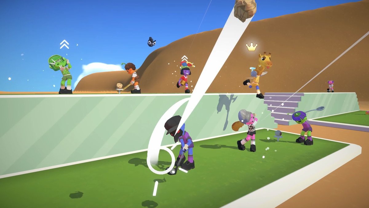 4GamerNews's tweet image. 打順を無視して，リアルタイムで他プレイヤーを妨害できる。自由すぎるカオスゴルフゲーム「Super Battle Golf」，Steamで発売
4gamer.net/s/G098506.2602…

ほかのプレイヤーがショットの調整をしている最中にボールをぶつけたり，ロケットランチャーで吹き飛ばしたりできるゴルフゲームだ