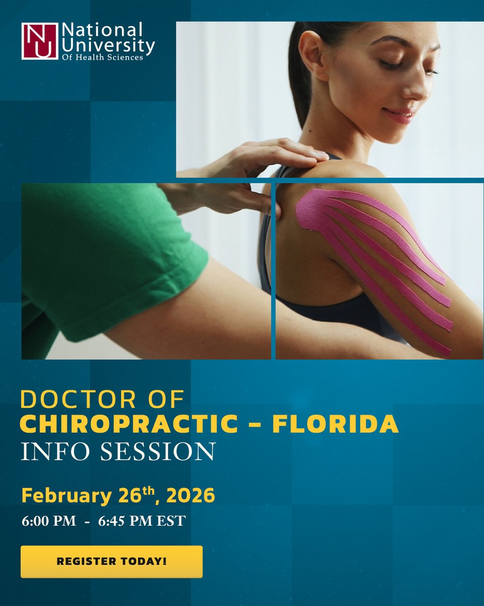nuhsedu's tweet image. Join us virtually and get exclusive insights on our Florida Doctor of Chiropractic Medicine (DC) program! 🌟

Register here: ow.ly/1BNo50XVFHs

#Chiropractic #Chiropractor #DC #nuhs #Adjustment #FunctionalMedicine #HolisticHealth