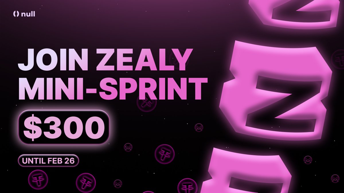 #Zealy UPD 📌

We have decided to extend a mini-sprint and increase the rewards!
🏆 10 users / $30 each

The more swaps you make, the higher your chances: zealy.io/cw/nullswap

💸 We will also give away $25 tomorrow to 1 winner among everyone who RP+likes+replies to this post!