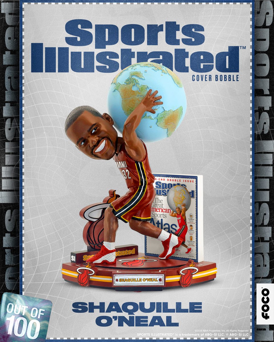 focobobbles's tweet photo. Shaquille O'Neal Miami Heat The Great American Sports Atlas Sports Illustrated Cover Bobblehead https://t.co/JYRyOtGnKc