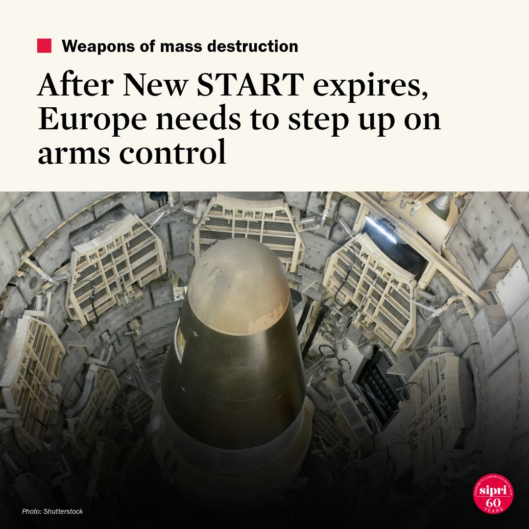 SIPRIorg's tweet photo. What could a post-New START world look like?
Read the latest essay by SIPRI Director Karim Haggag:
🔗https://t.co/DNzi6e7u2s
#NewSTART #NuclearArmsControl #EuropeanSecurity #SIPRI https://t.co/kKf8wLNj2a