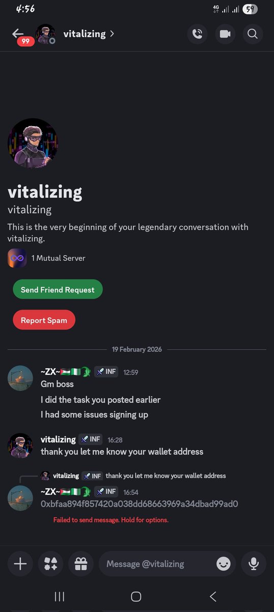ZKSZX1's tweet photo. Boss ,Discord won't allow me send my address 
Please this is it,thank you
0xbfaa894f857420a038dd68663969a34dbad99ad0 https://t.co/jUjx6kC0Tp