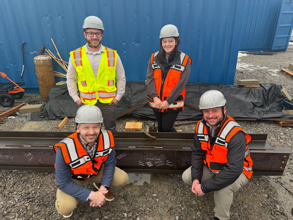 ConcordG's tweet photo. A milestone worth celebrating!
The University of Michigan Troy Center reached a major construction milestone with the topping out of the 224,000 SF facility, and our team had the opportunity to sign the final beams before they were placed.
#Concord
#OwnersRep
#ProjectManagement https://t.co/LJoWIp0vnd
