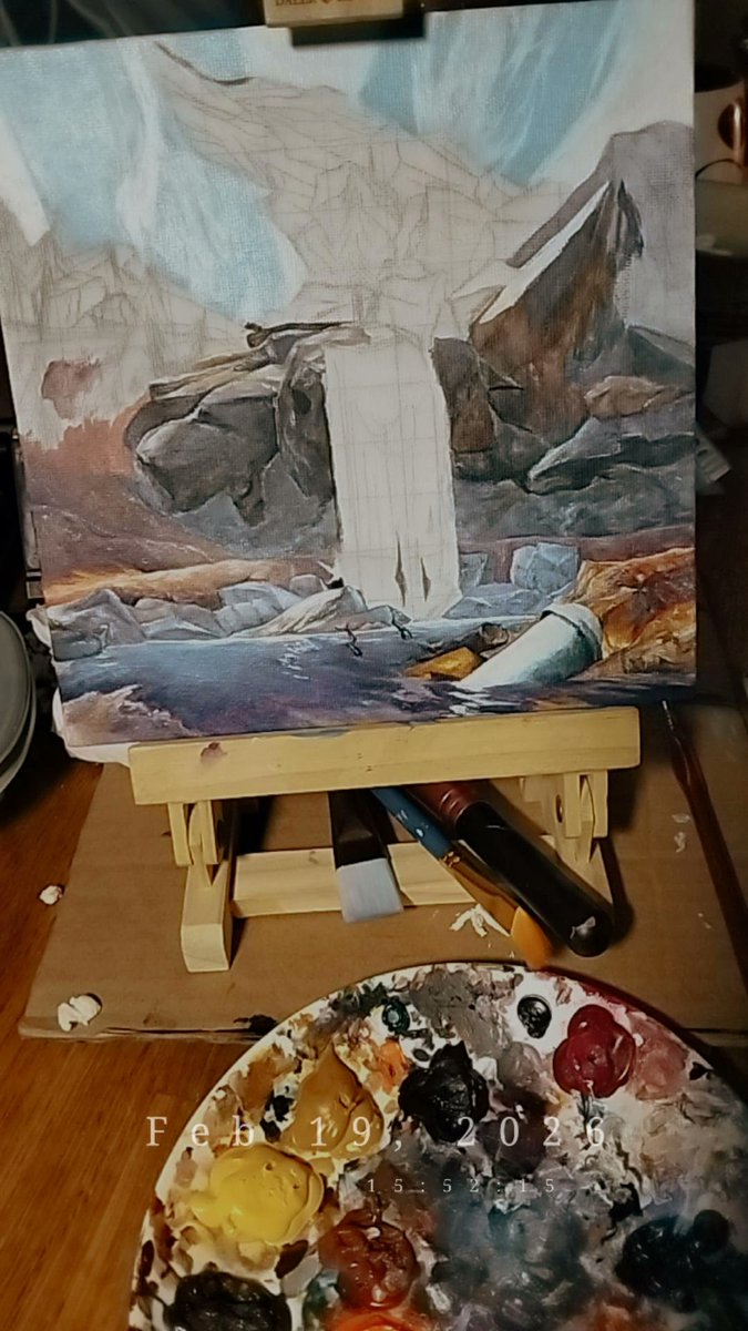 danieesketches's tweet photo. The Waterfall 
#road96 #acrylicpainting #digixart #danieesketches https://t.co/zJJrDUgjZJ