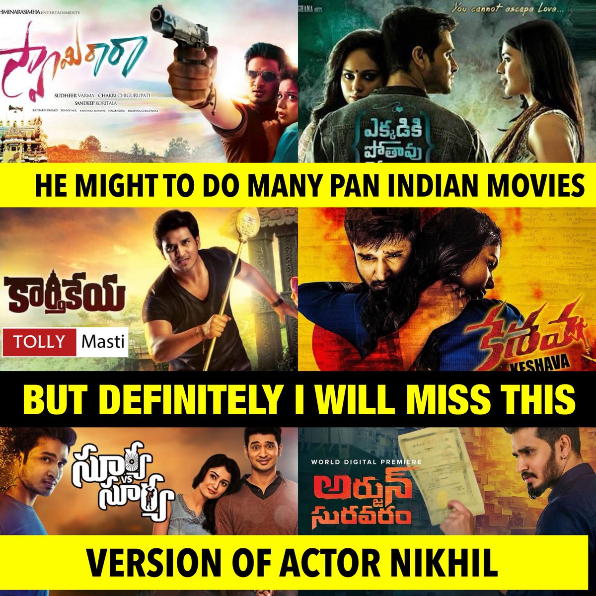 His Filmography ❤️❤️🥹🥹

#Nikhil <a href="/actor_Nikhil/">Nikhil Siddhartha</a> #NikhilSiddharth #tollymasti <a href="/tollymasti/">Tollymasti</a>