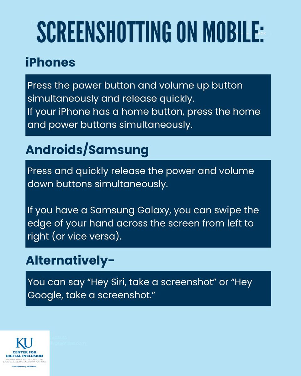 Follow this guide to take a screenshot on your computer or mobile device. Knowing how to take screenshots can help you share information easily, save things for later, and more!

#KUCDI