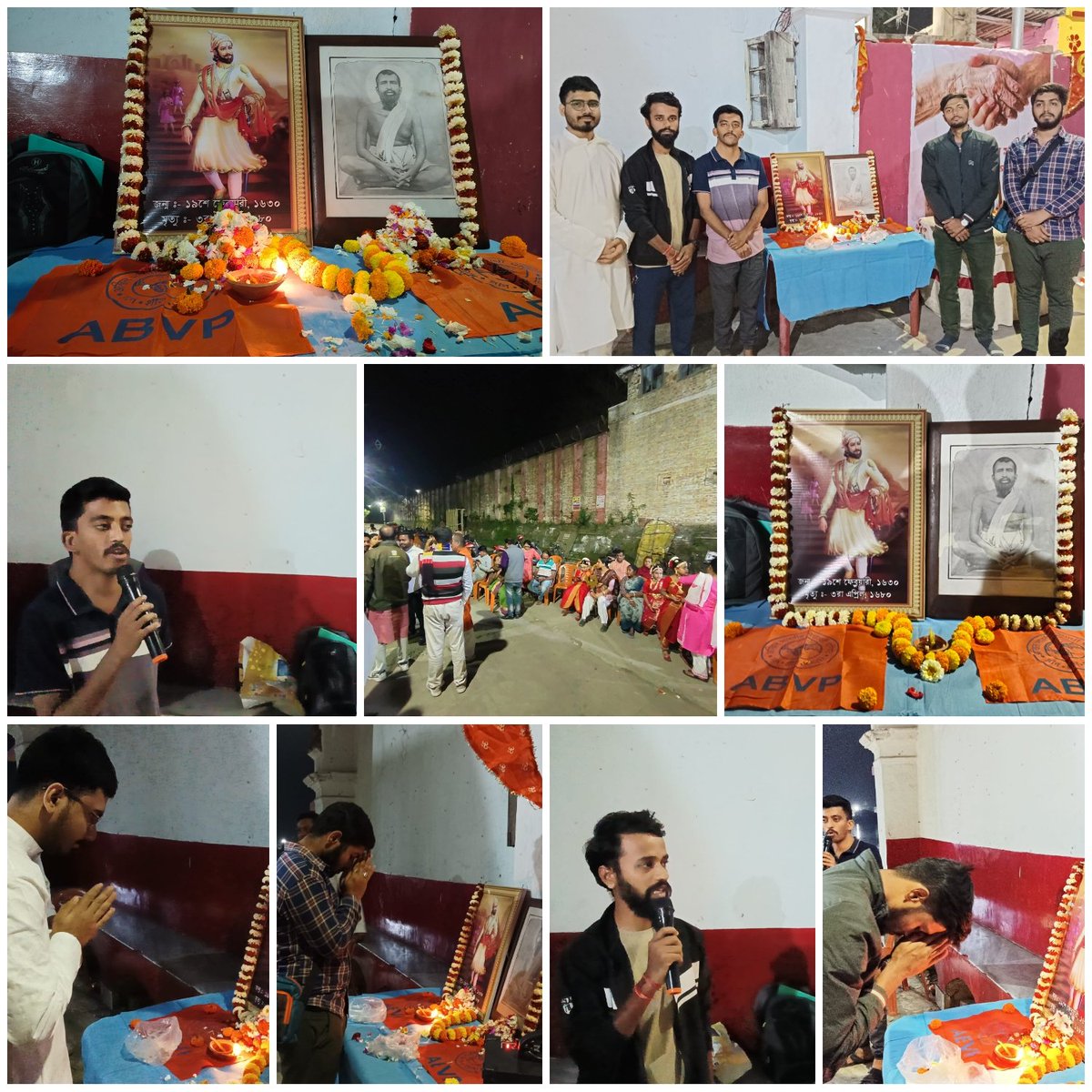 ABVPBarrackpore's tweet photo. আজ অখিল ভারতীয় বিদ্যার্থী পরিষদ শ্যামনগর নগর, ব্যারাকপুর জেলার পক্ষ থেকে আমাদের সকলের প্রিয় হিন্দু হৃদয় সম্রাট ছত্রপতি শিবাজী মহারাজ এবং শ্রী রামকৃষ্ণ পরমহংস দেবের জন্মবার্ষিকী উদযাপন করা হয়। 
ছত্রপতি শিবাজী মহারাজ এবং শ্রী রামকৃষ্ণ দেবের প্রতিকৃতিতে পুষ্পার্ঘ্য করা হয়েছে। https://t.co/zWd3cllnPN