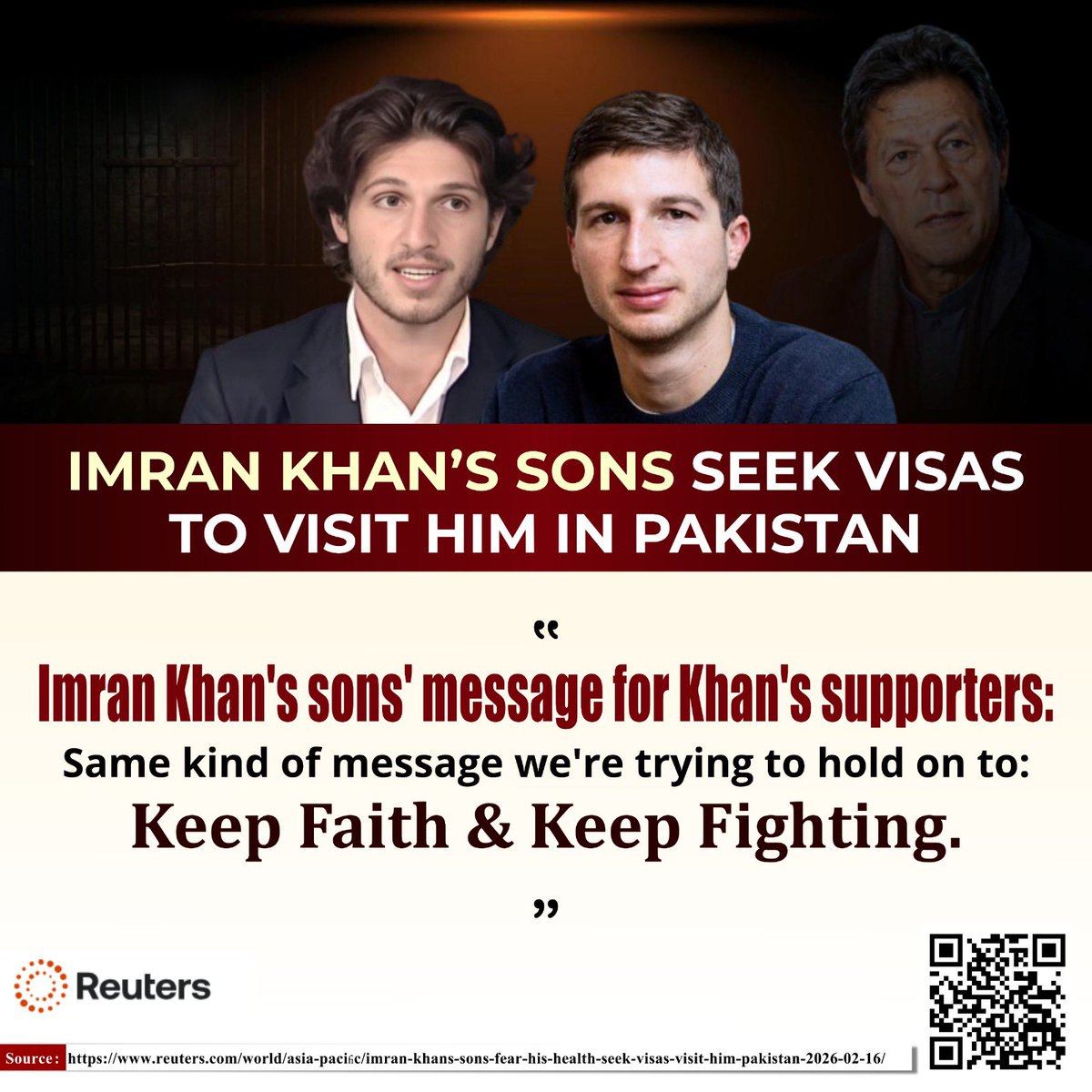 PTIofficial's tweet photo. “𝐊𝐞𝐞𝐩 𝐟𝐚𝐢𝐭𝐡 𝐚𝐧𝐝 𝐤𝐞𝐞𝐩 𝐟𝐢𝐠𝐡𝐭𝐢𝐧𝐠!”

#FreeImranKhan https://t.co/vuFclKSFht