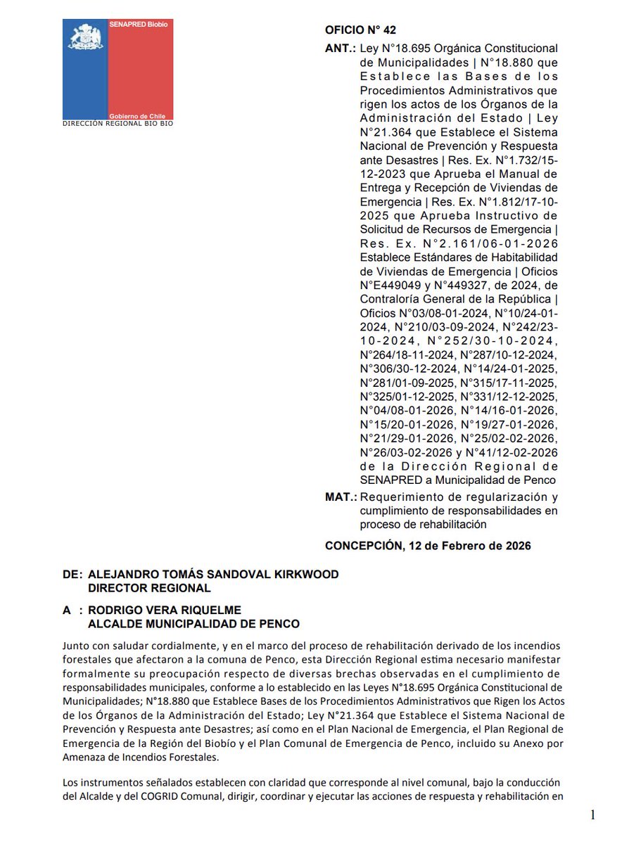 HILO| SENAPRED ofició al Municipio de Penco para que explique múltiples inconsistencias detectadas respecto de las ayudas entregadas directamente para que llegue a las personas <a href="/Cooperativa/">Cooperativa</a>