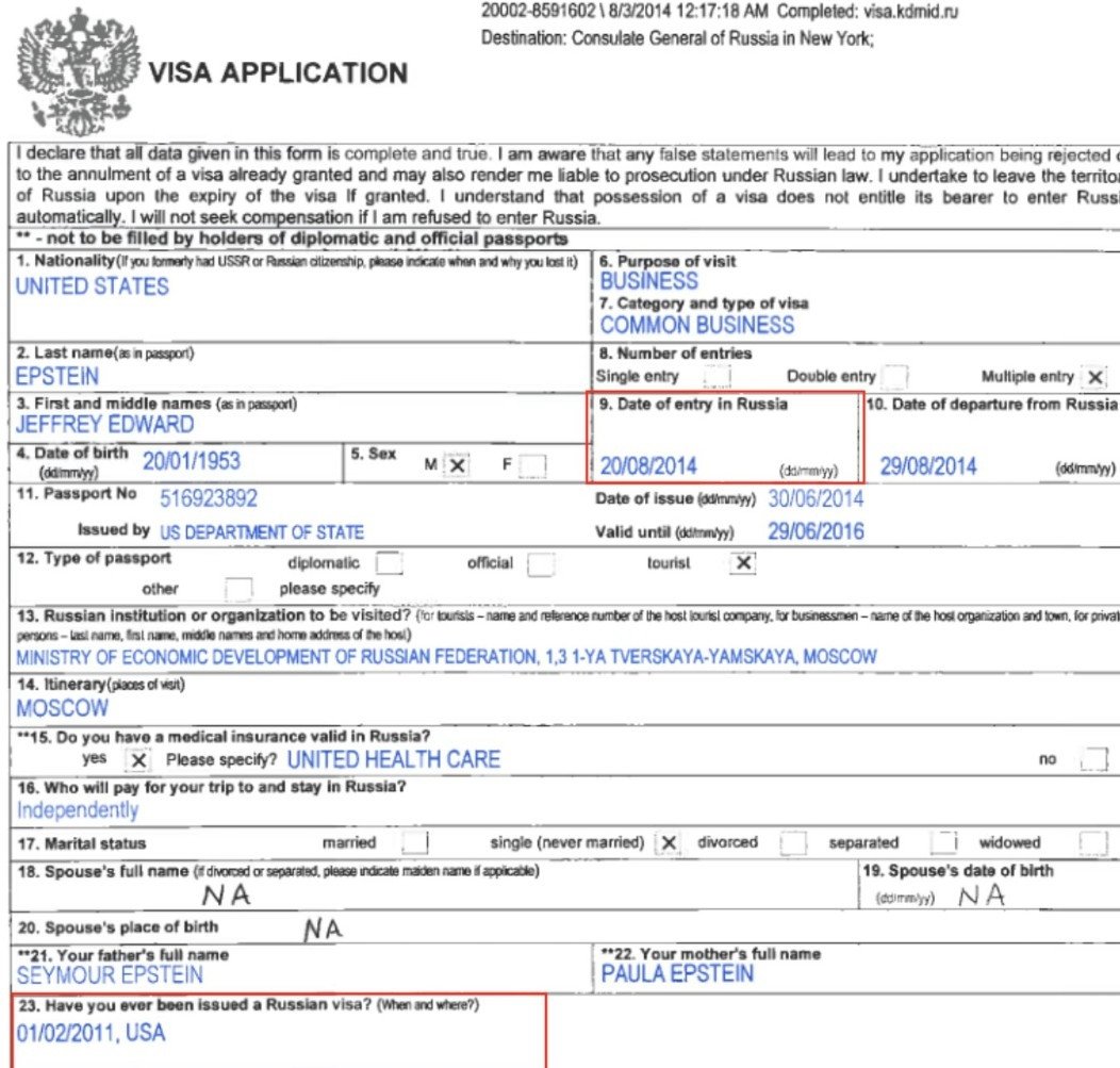 Baengboing's tweet photo. @joni_askola Epstein had russian visas for every f year, incl. a invitation to KGB special operations command "Vympel"
Jeffrey Epstein's Russian visas from 2002, 2003, 2004, 2006, 2007, 2011, 2014, 2015, and 2018 (valid until 2021). https://t.co/o4l47OLazc