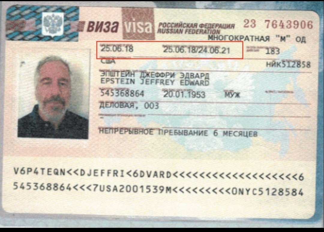 Baengboing's tweet photo. @joni_askola Epstein had russian visas for every f year, incl. a invitation to KGB special operations command "Vympel"
Jeffrey Epstein's Russian visas from 2002, 2003, 2004, 2006, 2007, 2011, 2014, 2015, and 2018 (valid until 2021). https://t.co/o4l47OLazc