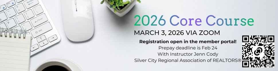 SCRAssocRealtor's tweet photo. Completing the annual NMREC Core Course is essential for every New Mexico broker. Make it easy on yourself and secure your spot today.

https://t.co/y6MFEXnIZt https://t.co/uXwK3YfDdU
