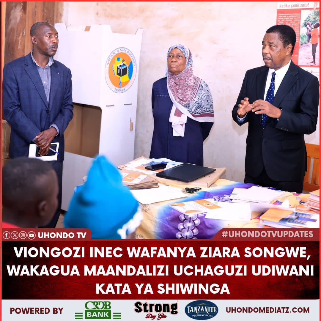 UhondoTV's tweet photo. Makamu Mwenyekiti wa Tume Huru ya Taifa ya Uchaguzi, Mhe. Jaji wa Rufani (Mst) Mbarouk Salim Mbarouk leo Februari 19, 2026 akiwa na Mjumbe wa Tume, Mhe. Dkt. Zakia Mohamed Abubakar wamemtembelea  ofisini kwake Mkuu wa Mkoa wa Songwe, Mhe. Jabiri Omari Makame. https://t.co/RAn1vTFSS8