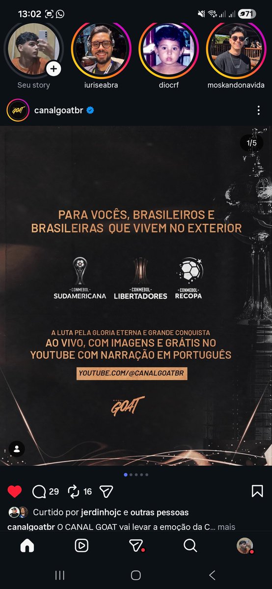 vxrickss_'s tweet photo. @TheDazView bro, The Canal GOAT (a Brazilian YouTube channel) will broadcast the Copa Sudamericana, Copa Libertadores, and Recopa Sudamericana to the whole world (or almost the whole world). https://t.co/Qp3tENZVng