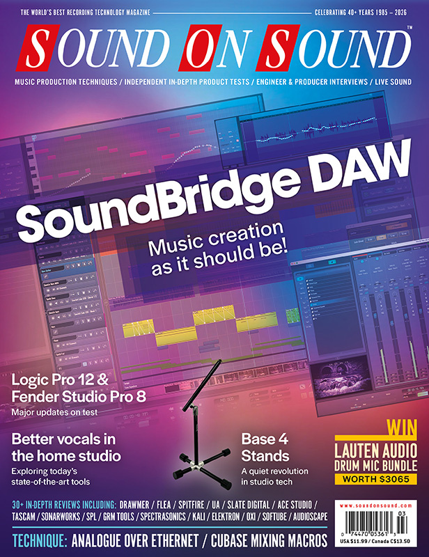 SoundBridgeio's tweet photo. We’re proud to share this month’s cover of @soundonsoundmag  featuring SoundBridge.

A huge thank you to the SOS team for the cover feature, a meaningful milestone for our small team of eight after more than a decade of work.

Full review: https://t.co/5eNEJTaSVX https://t.co/21zN76zaPL