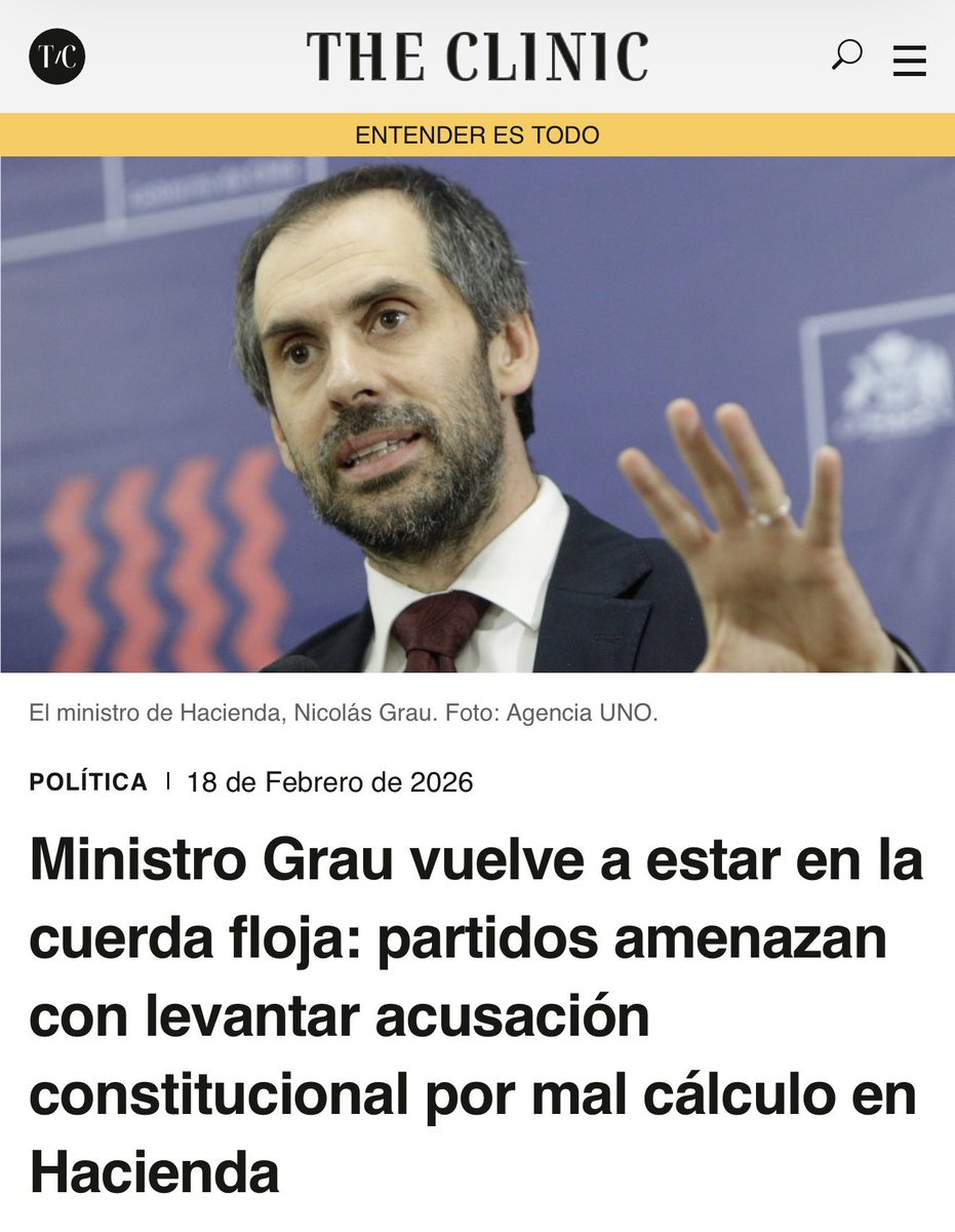 JavierOlivares's tweet image. 🇨🇱 Una Acusación Constitucional contra el ministro Nicolás Grau @nico_grau es una opción real que hoy estamos estudiando con total seriedad.

Si existen méritos y fundamentos jurídicos, vamos a actuar. La responsabilidad política no es decorativa, es exigible.

Y que quede claro: