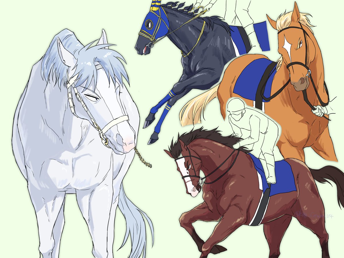 また私は性懲りも無く馬化を描いてしまった…午年だからいっか🎶
※参考画像あり