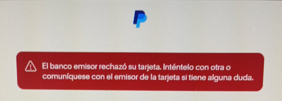 DevRG18's tweet photo. @BcodeVenezuela estoy tratando de afiliar la tarjeta a Paypal tengo este error me pueden dar accesoria o alguna forma de mitigar este error lo mismo me pasa con wally https://t.co/NPVbW6YHiz