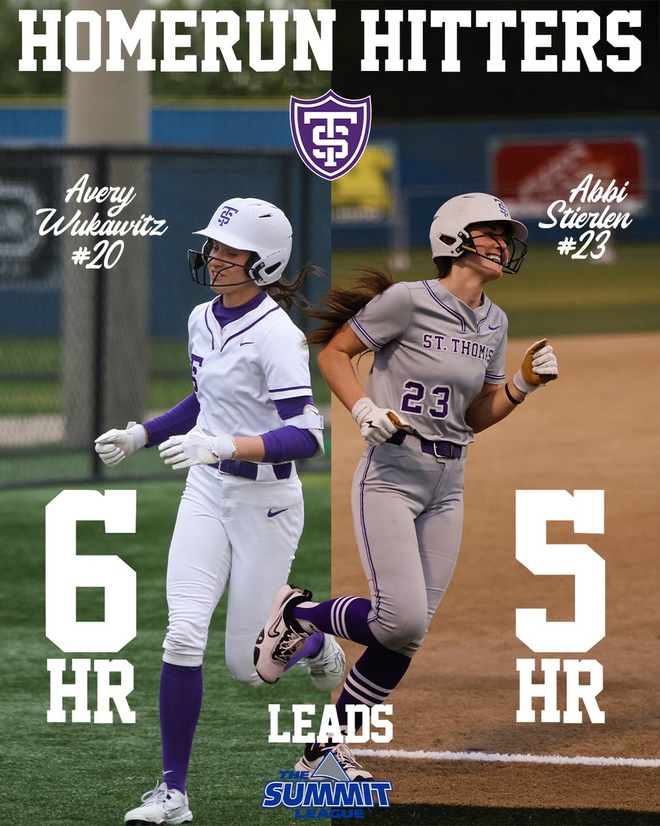 TommieSoftball's tweet photo. Sweet swinging from these two to start 2026!

Our 22 team home runs also lead @TheSummitLeague 

#RollToms https://t.co/c563uUOKbb