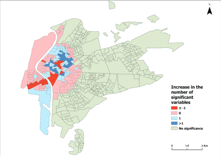 cartografo87's tweet photo. Nuevo artículo en el que hemos usado datosabiertos de AirBNB, Opentreetmap y @IECA_Andalucia para analizar el impacto y evolución de la turistificación en Sevilla y variables que provocan ese aumento del impacto que ya empieza a verse en barrios periféricos alejados del centro. https://t.co/sExftwFxrm