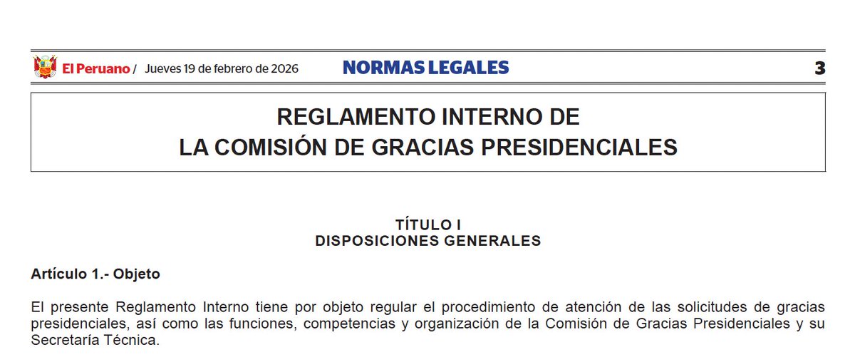 Hoy se publicó en el <a href="/DiarioElPeruano/">Diario El Peruano</a> la nueva normativa que podría viabilizar el indulto de Pedro Castillo y otros correligionarios de la izquierda empobrecedora.
¡Gracias derecha moralina! Sus afán por votos nos trae nuevamente al caos.