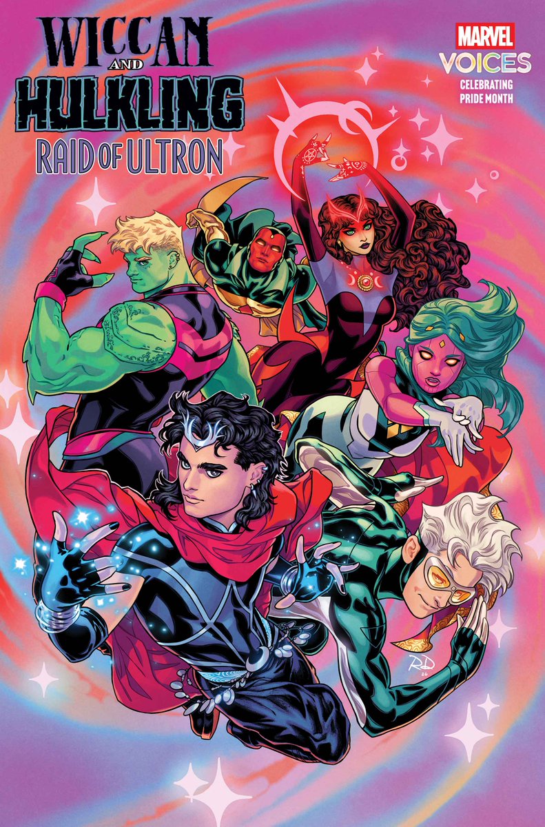 AIPTcomics's tweet image. Wiccan &amp;amp; Hulkling’s anniversary party gets crashed by Ultron 😱🏳️‍🌈

Marvel’s WICCAN &amp;amp; HULKLING: RAID OF ULTRON #1 hits May 27 with Scarlet Witch, Vision, Viv, and more in a #PrideMonth one-shot. Cover by @rdauterman!

Details here:
aiptcomics.com/2026/02/19/wic…