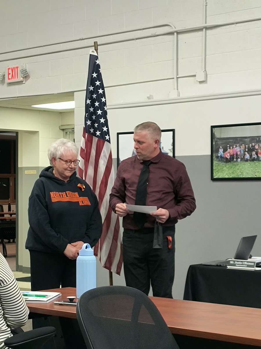 NU_Supt's tweet photo. 🎉 A huge congratulations to Gail DeGood-Guy for receiving the #NUpride Award at Monday night's board meeting!
Gail’s unwavering commitment to our students and the entire Richwood community truly embodies what it means to be a Wildcat. Thank you, Gail, for your heart, your service, and your incredible #NUpride! 🐾🇺🇸
#WildcatNation #CommunityLeader #RichwoodStrong