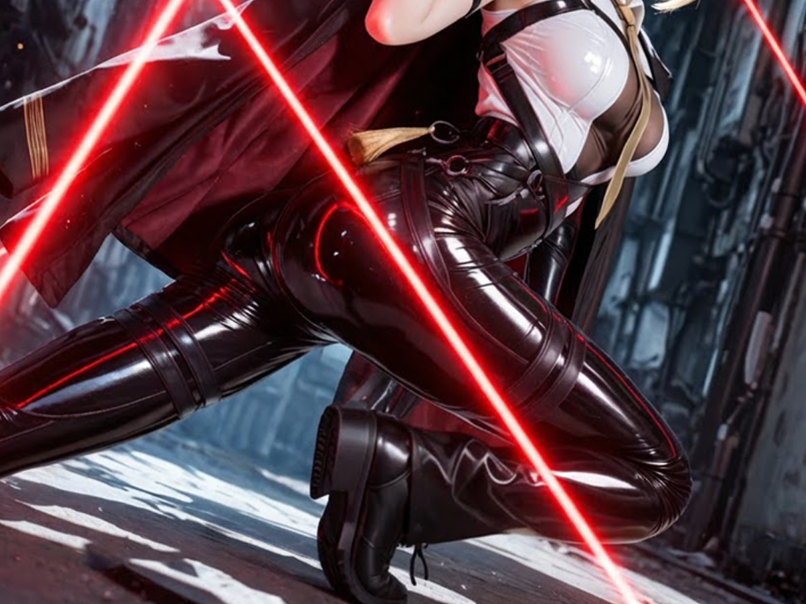 まだ調整は必要だけど

レーザーを生成すると
被写体のラテックス生地を含む
衣装に色が反映されるのは
素晴らしい