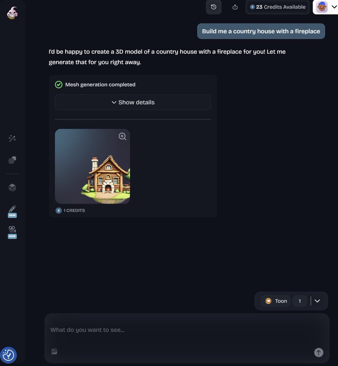 buudotfun's tweet photo. @hellarioon Game is looking good!

If you are looking to add in-game assets try us out!
Generate in-game assets in minutes instead of hours. ⚡

Use Buu AI for free to create game-ready props (trees, rocks, buildings) and save time! https://t.co/aBKSMNYb6a