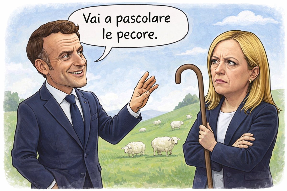 D_Etrusca's tweet photo. #macron #meloni 1 a 0 https://t.co/FSSACTfmmM