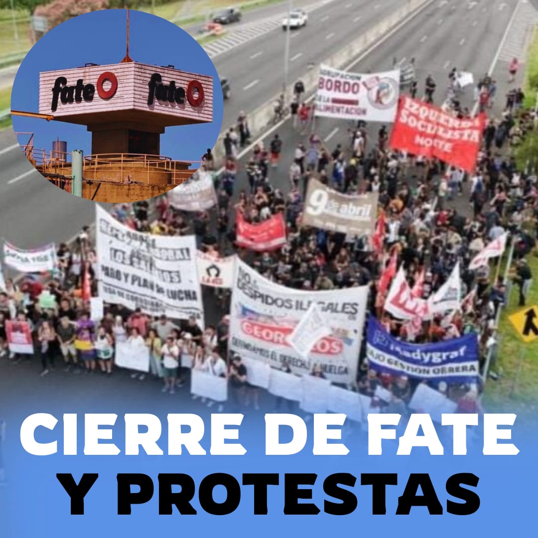 Debido al cierre de Fate, la histórica empresa de neumáticos, 920 empleados perdieron sus trabajos por lo que junto a los trabajadores de CTERA y organizaciones sociales en protesta cortaron Panamericana.

#fate #despidos #panamericana